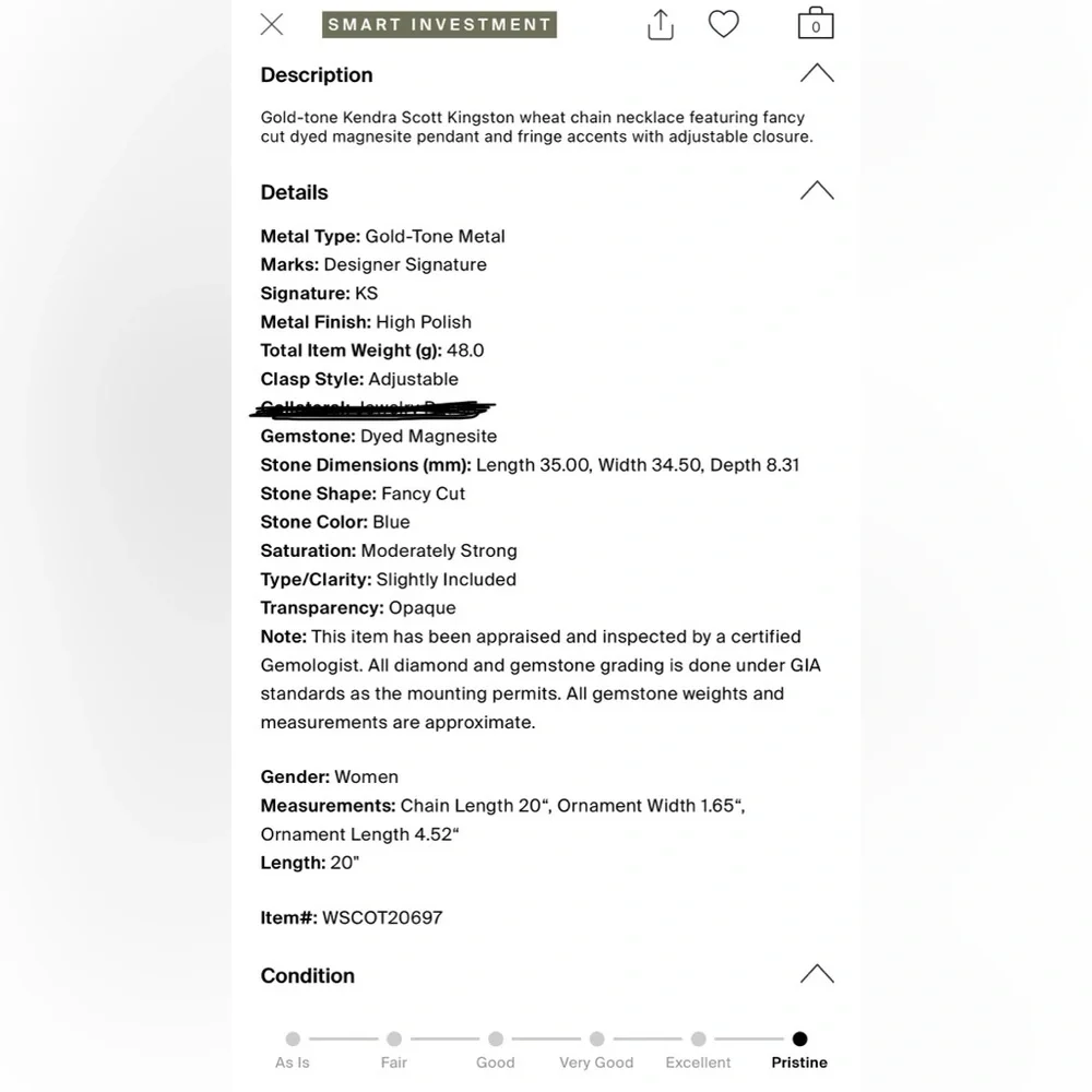 KENDRA SCOTT Kingston Gold Necklace w Turquoise  Stone Tassel Chain Pendant - Picture 11 of 12